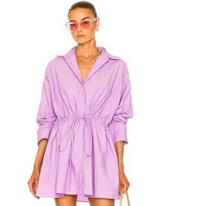 MATTEAU Relaxed Beach Tunic Dress Size 1 Color Violet NWT